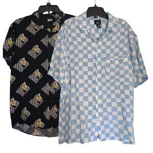 M👔 Relaxed Fit Button Up Lot of 2 Shirts Short Sleeves Streetwear